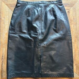 Danier Black Leather Pencil Skirt